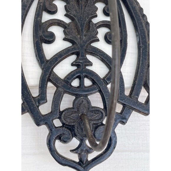 Antique Cast Iron Eastlake Style Bill/Receipt/paper Spike Wall Hanging Floral - Picture 3 of 10